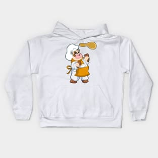 Cow as Cook with Dough Kids Hoodie